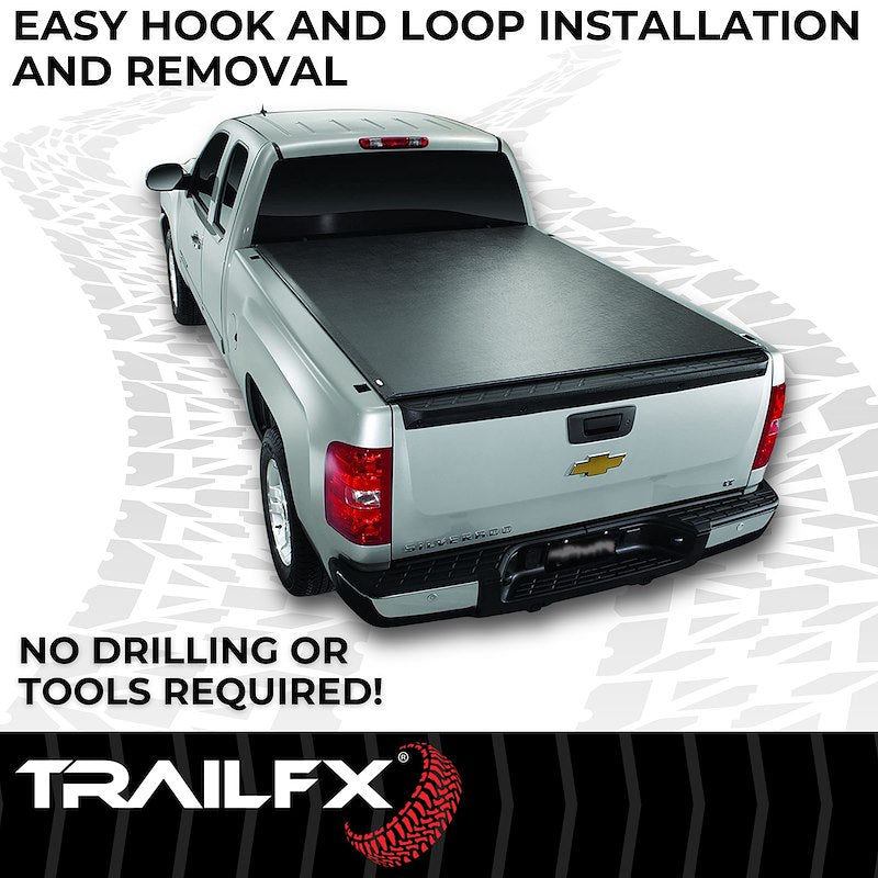 TrailFX Soft Rolling Tonneau Cover for Pickup Trucks - Fits 2020-2025 Chevrolet Silverado 2500/3500HD, 2020-2025,GMC Sierra 2500/3500HD