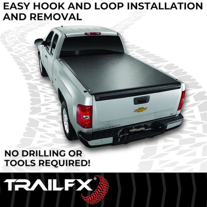 TrailFX Soft Rolling Tonneau Cover for Pickup Trucks - Fits 2020-2025 Chevrolet Silverado 2500/3500HD, 2020-2025,GMC Sierra 2500/3500HD