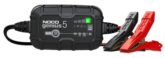NOCO Battery Charger for 6V & 12V Lead-Acid and Lithium Batteries - 5A, 9-Step Fully Automatic - 120-240V AC