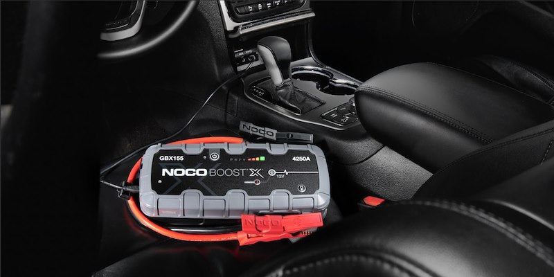 NOCO Portable Lithium Jump Starter with LED Light, Dual USB & HD Clamps for Cars, Trucks, SUVs, Boats & More - 12V 4250A