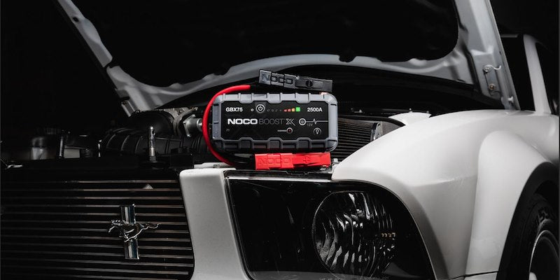 NOCO Portable Lithium Jump Starter with LED Light, USB-C/USB Ports & HD Clamps for Cars, Trucks, SUVs, Boats & More - 12V 2500A