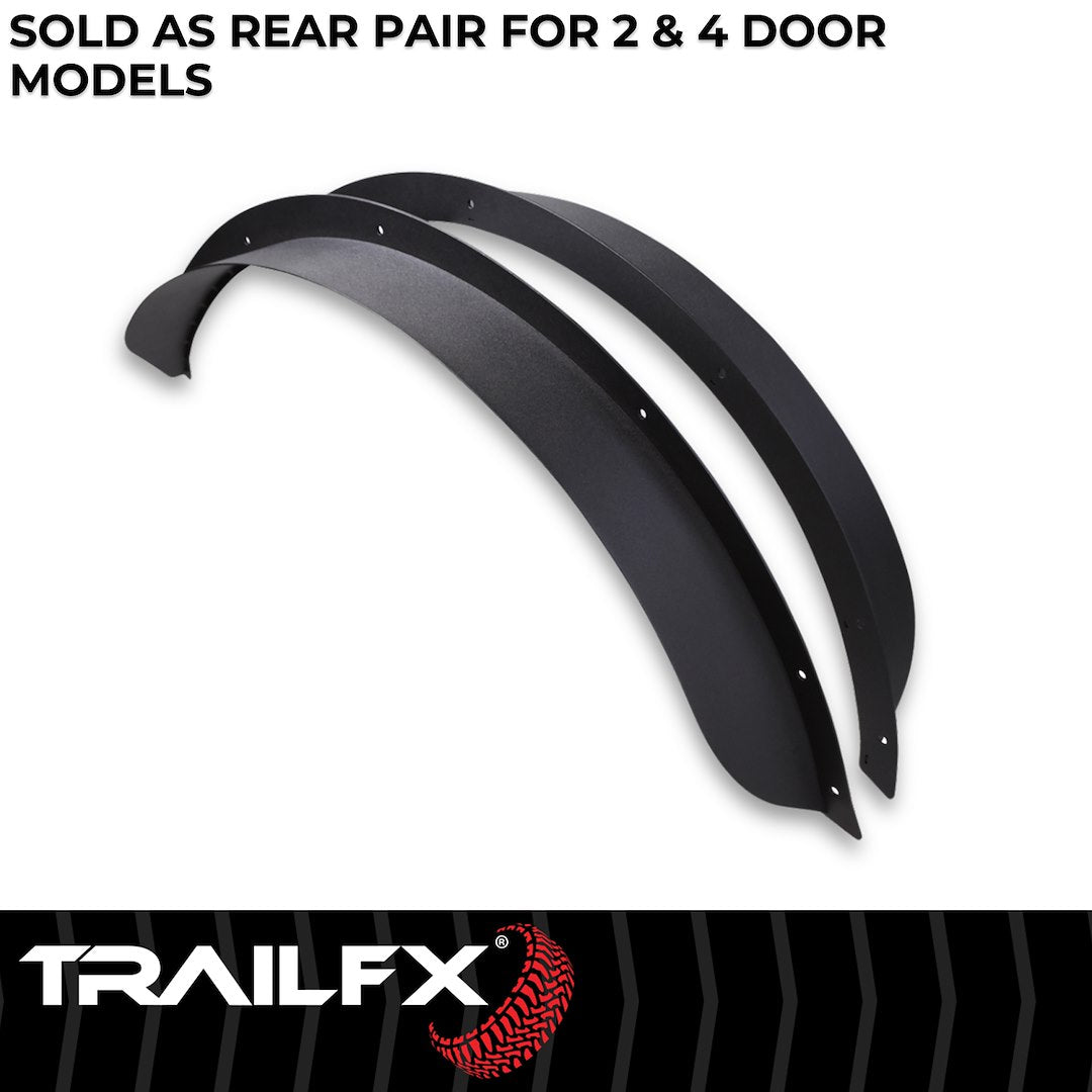 TrailFX Rear Flat Fender Flares for 2021-25 Ford Bronco 4 Door (BR006T)