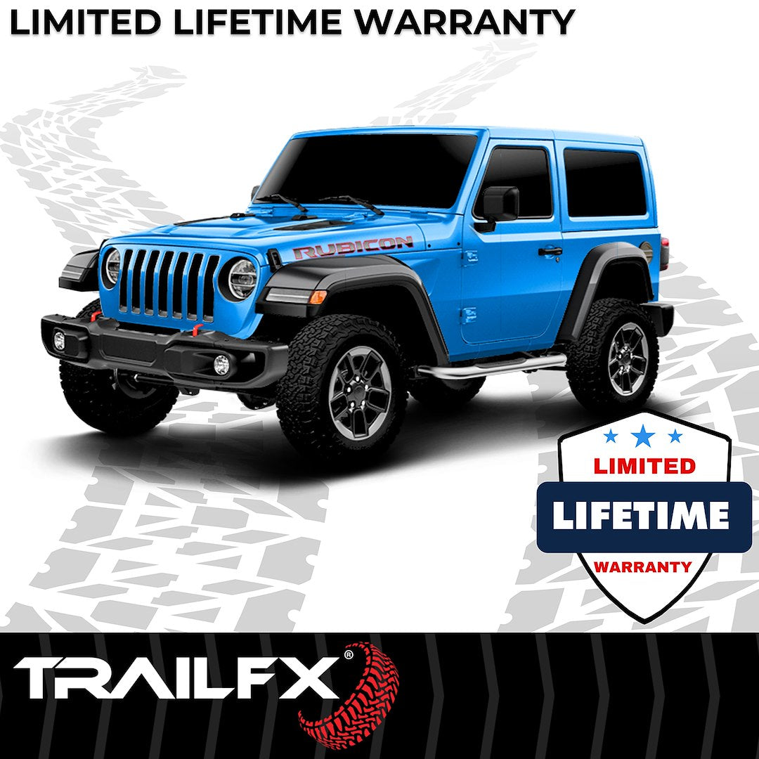 TrailFX 3" Round Step Bar for 2018-25 Jeep Wrangler JL 4 Door – Stainless (A0055S)