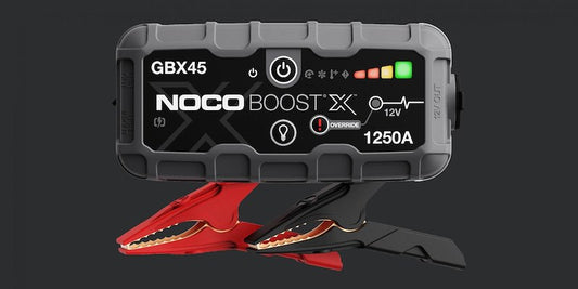 NOCO Portable Lithium Jump Starter with LED Light, USB-C/USB Ports & HD Clamps for Cars, Trucks, SUVs, Boats & More - 12V 1250A