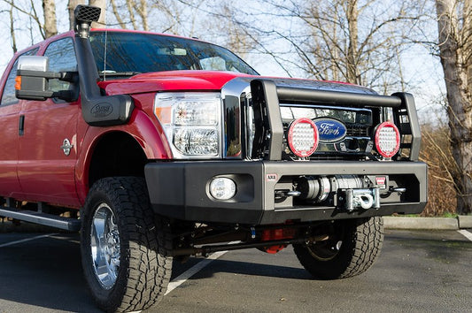 ARB Modular Sahara Bar Front Bumper for Truck – Fits 2011-2016 Ford F-250 / F-350 / F-450 Super Duty – Black Steel, With Grille Guard, Winch & D-Ring Mounts (1PC)