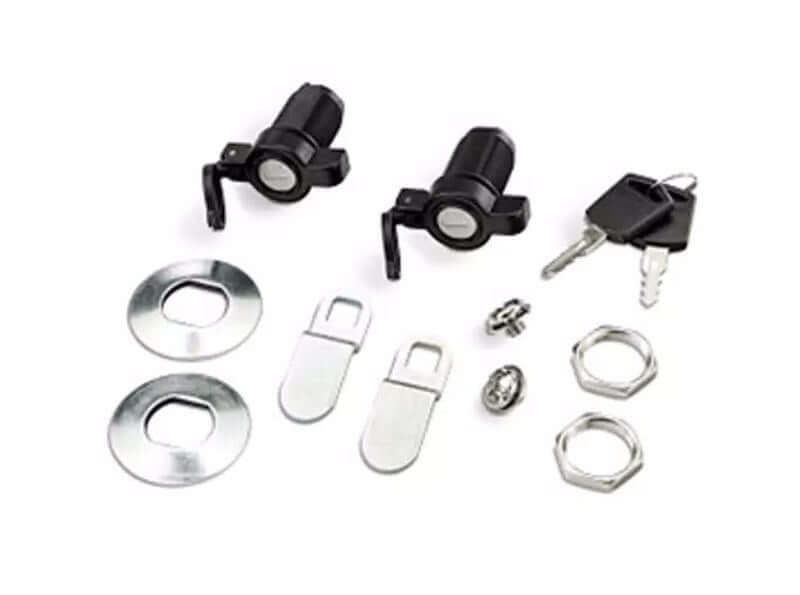 tonneau cover lock for pickup trucks with keys and installation hardware for secure truck bed access.