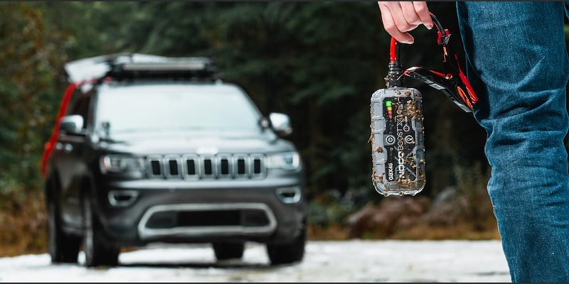 NOCO Portable Lithium Jump Starter with LED Light, USB-C/USB Ports & HD Clamps for Cars, Trucks, SUVs, Boats & More - 12V 1250A