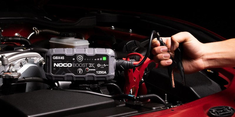 NOCO Portable Lithium Jump Starter with LED Light, USB-C/USB Ports & HD Clamps for Cars, Trucks, SUVs, Boats & More - 12V 1250A