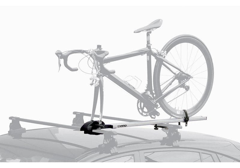 Roof-Mount Bike Rack, 1-Bike, 50 lb Capacity, Fork Mount, Lock, Skewer, Wheel Tray, Quick Release.