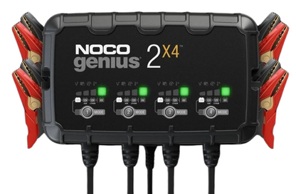 NOCO Battery Charger 4-Bank Onboard for 6V & 12V Lead-Acid and Lithium Batteries - 2A Per Bank, 8A Total, Fully Automatic - 120-240V AC