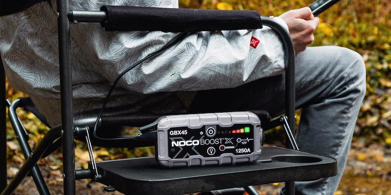 NOCO Portable Lithium Jump Starter with LED Light, USB-C/USB Ports & HD Clamps for Cars, Trucks, SUVs, Boats & More - 12V 1250A