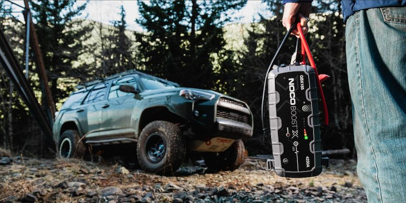 NOCO Portable Lithium Jump Starter with LED Light, Dual USB & HD Clamps for Cars, Trucks, SUVs, Boats & More - 12V 4250A