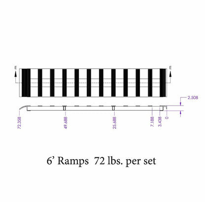 Gen-Y Hitch Non-Folding Aluminum Pickup Truck Bed Ramps for Loading - 6ft, 14 in Wide, 3,000 lb Capacity - Set of 2