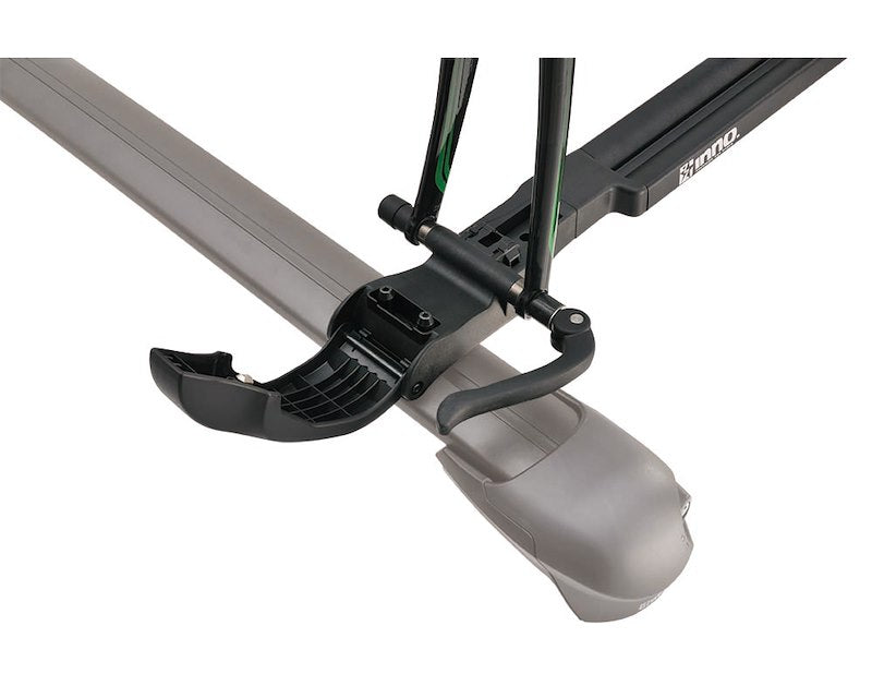 T-Slot Roof Rack Bike Mount, 1-Bike, 50 lb Capacity, Fork Mount, Lock, Black, with Quick Release Handle.