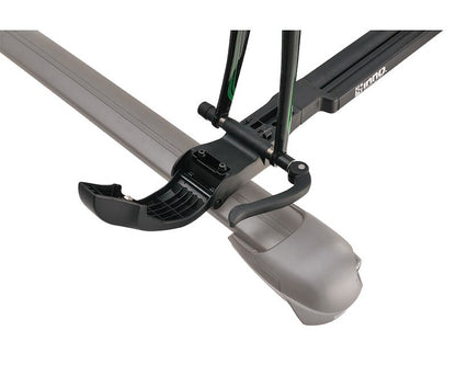 T-Slot Roof Rack Bike Mount, 1-Bike, 50 lb Capacity, Fork Mount, Lock, Black, with Quick Release Handle.