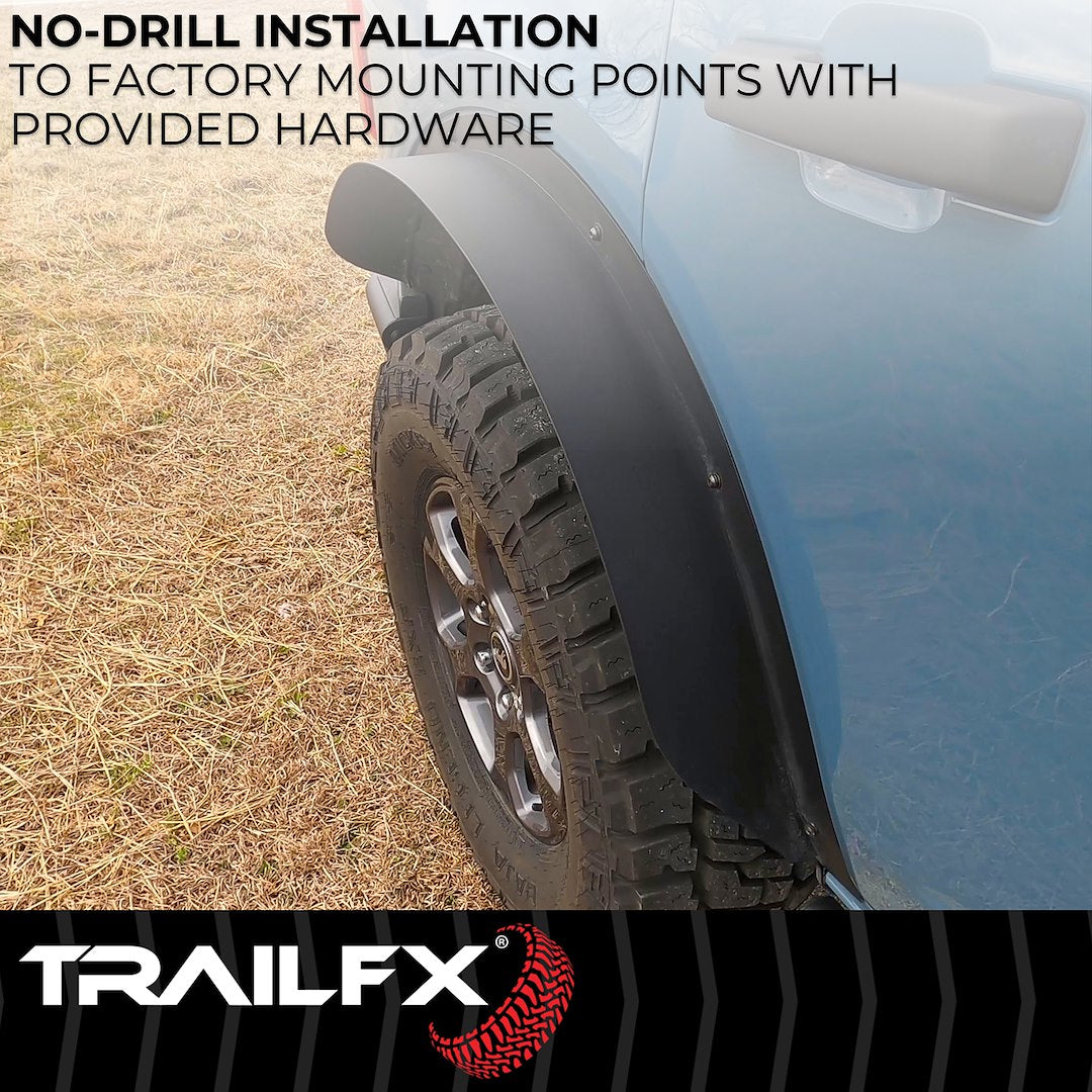 TrailFX Rear Flat Fender Flares for 2021-25 Ford Bronco 4 Door (BR006T)