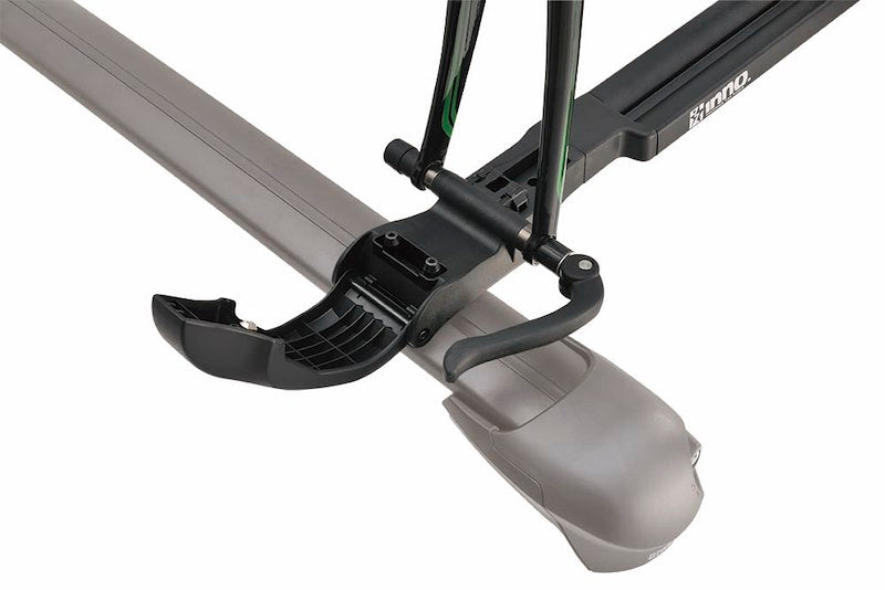 T-Slot Roof Rack Bike Mount, 1-Bike, 50 lb Capacity, Fork Mount, Lock, Black, with Quick Release Handle.