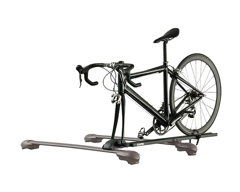 T-Slot Roof Rack Bike Mount, 1-Bike, 50 lb Capacity, Fork Mount, Lock, Black, with Quick Release Handle.