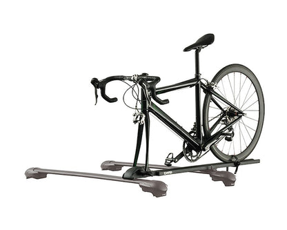 T-Slot Roof Rack Bike Mount, 1-Bike, 50 lb Capacity, Fork Mount, Lock, Black, with Quick Release Handle.