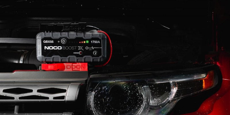 NOCO Portable Lithium Jump Starter with LED Light, USB-C/USB Ports & HD Clamps for Cars, Trucks, SUVs, Boats & More - 12V 1750A