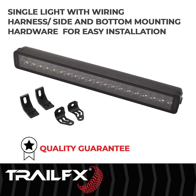 TrailFX 20" LED Light Bar 200W Combo Beam 15400 Lumens Black Housing with Wiring and Mounting Brackets