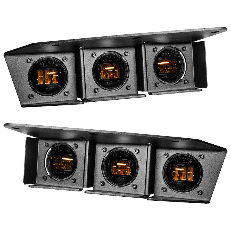 Oracle Rectangular LED Fog Lights 90W Amber Lens Black Steel Housing