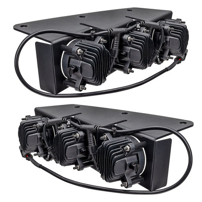 Oracle Rectangular LED Fog Lights 90W Amber Lens Black Steel Housing