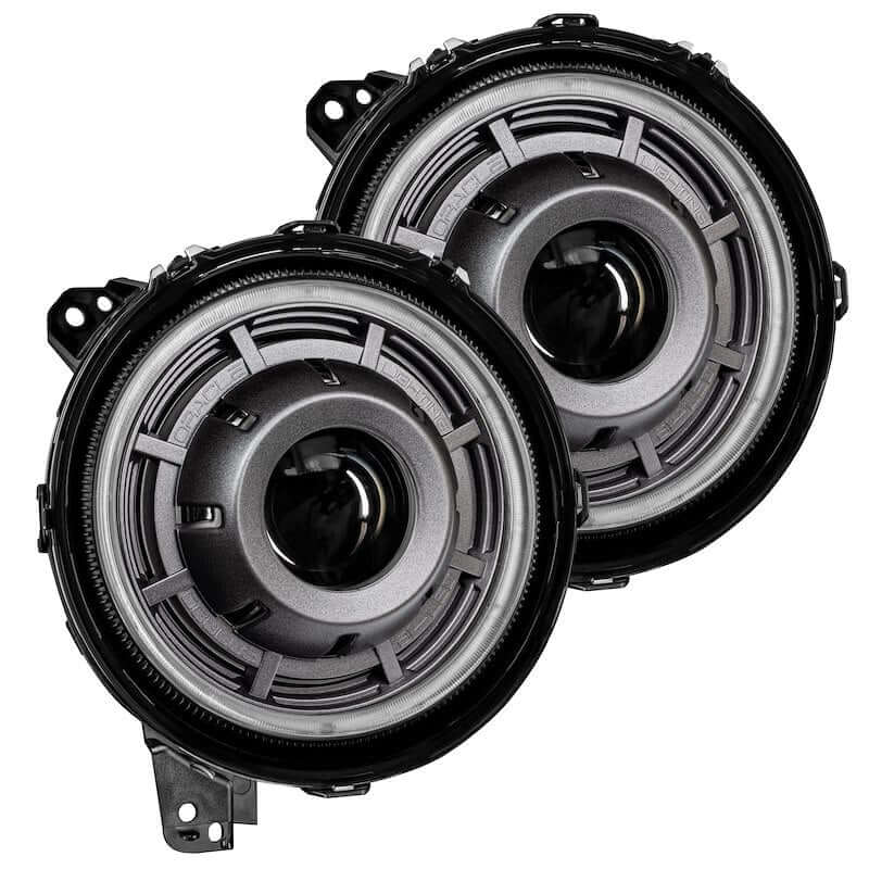 Oracle Light Oculus Bi-LED Projector Headlights for Fits 2018-25 Jeep Wrangler JL / Gladiator JT - Graphite Metallic - 5500K