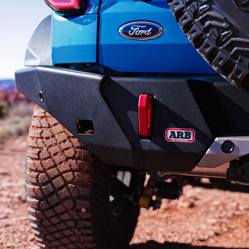 ARB One-Piece Off-Road Rear Bumper Fits 2021-2025 Ford Bronco - Black Steel, Tow Points with Jacking & Sensor Cutouts (1 pc)