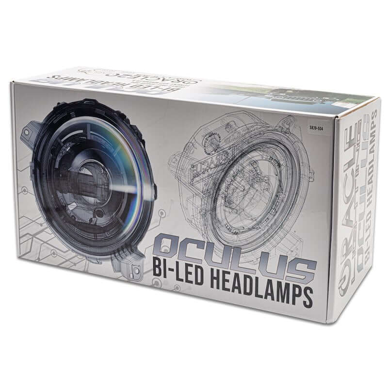 Oracle Light Oculus Bi-LED Projector Headlights for Fits 2018-25 Jeep Wrangler JL / Gladiator JT - Graphite Metallic - 5500K