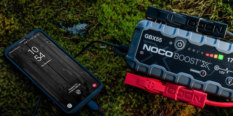 NOCO Portable Lithium Jump Starter with LED Light, USB-C/USB Ports & HD Clamps for Cars, Trucks, SUVs, Boats & More - 12V 1750A