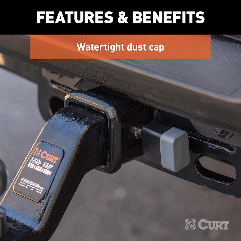 CURT Trailer Hitch Locking Pin – 5/8-Inch Bent Pin for 2, 2-1/2 & 3 Inch Receivers – Chrome Plated Steel with Keys & Dust Cap
