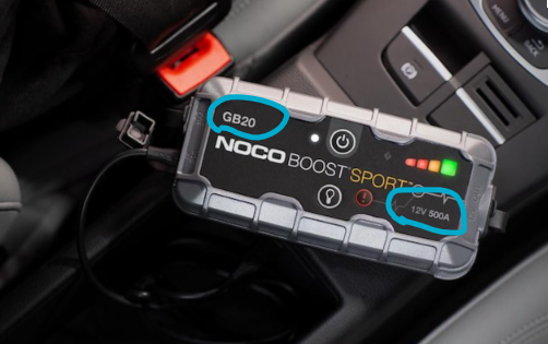 NOCO Portable Lithium Jump Starter for Motorcycle, ATV, UTV, Lawn Equipment & Cars up to 4L Gas Engines – 12V 500A