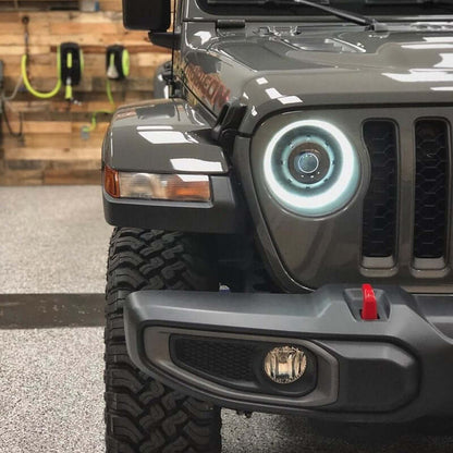 Oracle Light Oculus Bi-LED Projector Headlights for Fits 2018-25 Jeep Wrangler JL / Gladiator JT - Graphite Metallic - 5500K