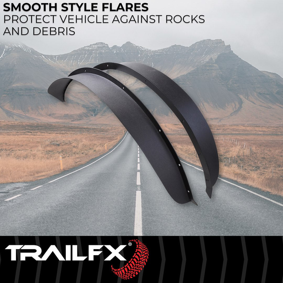 TrailFX Rear Flat Fender Flares for 2021-25 Ford Bronco 4 Door (BR006T)