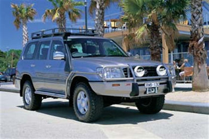 ARB Deluxe Bar Bumper – Fits 1998-2002 Toyota Land Cruiser, One-Piece, Black Steel, Winch, Tow Hook & Antenna Ready
