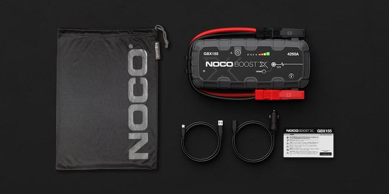 NOCO Portable Lithium Jump Starter with LED Light, Dual USB & HD Clamps for Cars, Trucks, SUVs, Boats & More - 12V 4250A