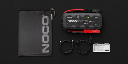 NOCO Portable Lithium Jump Starter with LED Light, Dual USB & HD Clamps for Cars, Trucks, SUVs, Boats & More - 12V 4250A