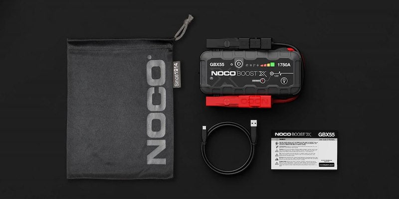 NOCO Portable Lithium Jump Starter with LED Light, USB-C/USB Ports & HD Clamps for Cars, Trucks, SUVs, Boats & More - 12V 1750A