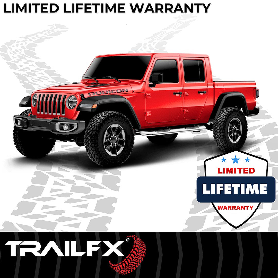 TrailFX 3" Round Step Bar for 2020-25 Jeep Gladiator – Stainless (A0063S)