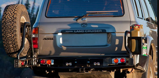 ARB One-Piece Off-Road Rear Bumper Fits 2015-2021 Toyota Land Cruiser - Black Steel, OE Hitch Compatible with Jacking Points (1 pc)