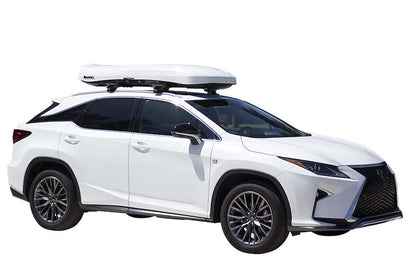 InnoRacks  Wedge Cargo Carrier White 11 cu ft – Fits All SUV Cross Bars, Dual Opening, Lockable with Hardware