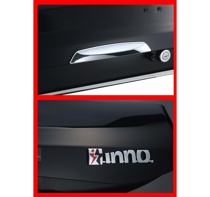 InnoRacks  Wedge Cargo Carrier White 11 cu ft – Fits All SUV Cross Bars, Dual Opening, Lockable with Hardware