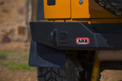 ARB One-Piece Off-Road Rear Bumper Fits 2007-2018 Jeep Wrangler JK - Textured Black Steel, D-Ring Ready with Jacking Points & Tire Carrier Option (1 pc)