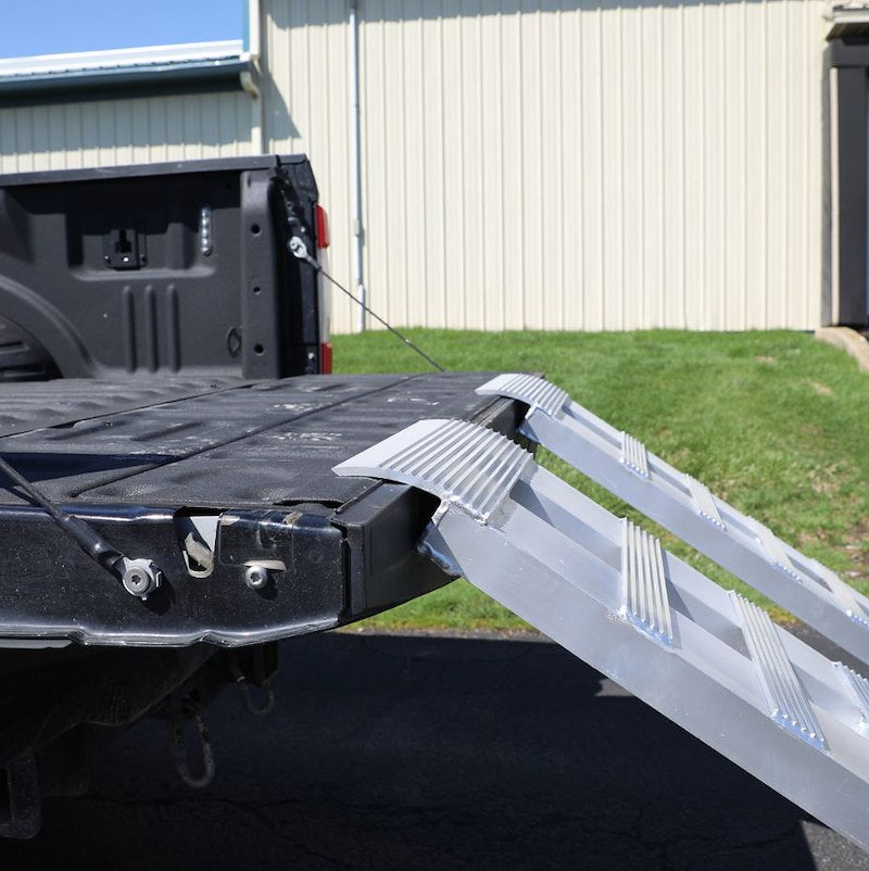 Gen-Y Hitch Non-Folding Aluminum Pickup Truck Bed Ramps for Loading - 7ft, 14 in Wide, 3,000 lb Capacity - Set of 2
