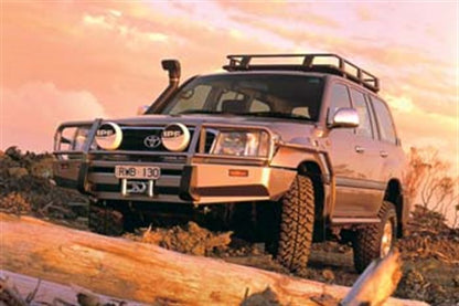 ARB Deluxe Bar Bumper – Fits 1998-2002 Toyota Land Cruiser, One-Piece, Black Steel, Winch, Tow Hook & Antenna Ready