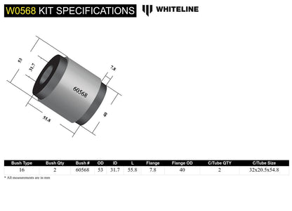 Whiteline Rear Trailing Arm Lower Front Bushing