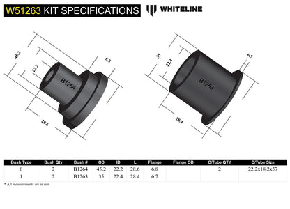 Whiteline Front Control Arm Lower Inner Rear Bushing