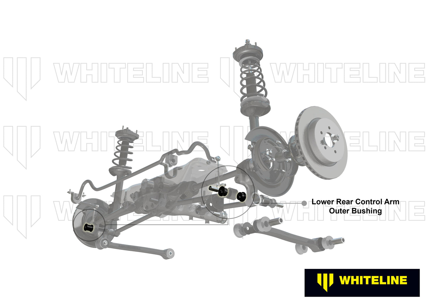 Whiteline Rear Control Arm - Lower Rear Outer Bushing Kit for Cars - Fits 2006-2011 Honda Civic