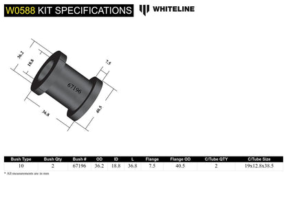 Whiteline Rear Toe Arm Inner Bushing